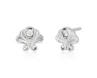 Enchanted Disney Fine Jewelry Sterling Silver Round White 1 20 CTTW Diamond Ariel Stud Earrings Fashion