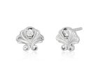 Enchanted Disney Fine Jewelry Sterling Silver Round White 1 20 CTTW Diamond Ariel Stud Earrings Fashion