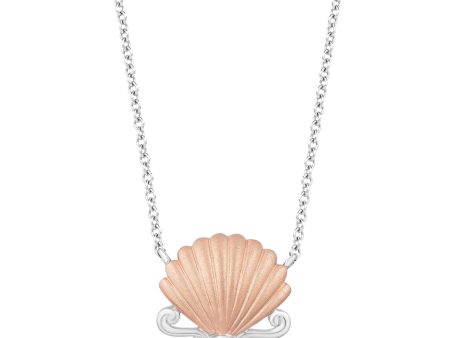 Enchanted Disney Fine Jewelry 10K Rose Gold and White Gold with Diamond Accents Ariel Necklace For Sale