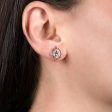 Enchanted Disney Fine Jewelry Sterling Silver and 10K Rose Gold with 1 6 CTTW Diamond and Morganite Aurora Stud Earrings Online Hot Sale