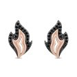 Enchanted Disney Fine Jewelry Black Rhodium over Sterling Silver and 10K Rose Gold with 1 4 CTTW Black Diamond Maleficent Flame Earrings Supply