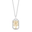 Enchanted Disney Fine Jewelry Sterling Silver and 10K Yellow Gold with 1 5 CTTW Diamond Pocahontas Tree Pendant Necklace Online Sale