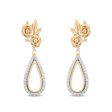 Enchanted Disney Fine Jewelry 14K Yellow Gold Over Sterling Silver with 1 4 CTTW Diamond Belle Dangle Earrings Hot on Sale