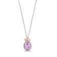 Enchanted Disney Fine Jewelry 14K Rose Gold over Sterling Silver with Created Pink Sapphire and 1 10 CTTW Diamond Aurora Pendant Necklace Cheap