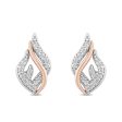 Enchanted Disney Fine Jewelry Sterling silver and 10K Rose Gold with 1 6 CTTW Diamond Maleficent Flames Earrings Online Hot Sale