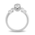 Enchanted Disney Fine Jewelry 10K White Gold with 1 4 CTTW Cinderella Engagement Ring Online