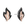 Enchanted Disney Fine Jewelry Black Rhodium over Sterling Silver and 10K Rose Gold with 1 4 CTTW Black Diamond Maleficent Flame Earrings Supply