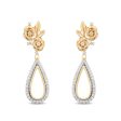 Enchanted Disney Fine Jewelry 14K Yellow Gold Over Sterling Silver with 1 4 CTTW Diamond Belle Dangle Earrings Hot on Sale