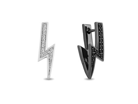 Enchanted Disney Fine Jewelry I Rock Sterling Silver and Black Rhodium 1 5 CTTW Diamond Disney Cruella Live Action Earrings Online Hot Sale