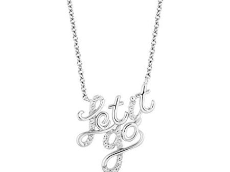 Enchanted Disney Fine Jewelry Sterling Silver 1 10 CTTW Elsa LET IT GO  Necklace Sale