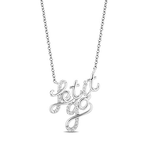 Enchanted Disney Fine Jewelry Sterling Silver 1 10 CTTW Elsa LET IT GO  Necklace Sale