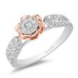 Enchanted Disney Fine Jewelry 14K White Gold and Rose Gold with 3 4 CTTW Belle Rose Bridal Set Online