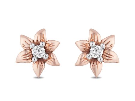 Enchanted Disney Fine Jewelry 10k Rose Gold with 1 20 CTTW Rapunzel Earrings For Sale