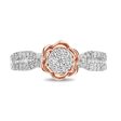 Enchanted Disney Fine Jewelry 14K White Gold and Rose Gold with 3 4 CTTW Belle Rose Bridal Set Online