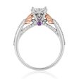 Enchanted Disney Fine Jewelry 14K White Gold and Rose Gold with 5 8 CTTW Diamond and Amethyst Ariel Shell Composite Engagement Ring on Sale