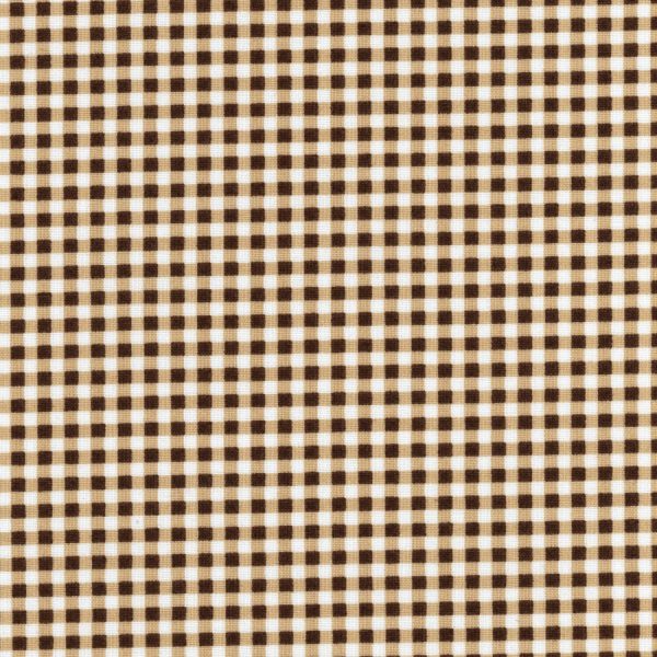 Brown Check Plaid Gingham Fabric by the yard For Sale