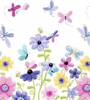 Flutter Border Butterflies Floral Butterfly Fabric by the yard Hot on Sale