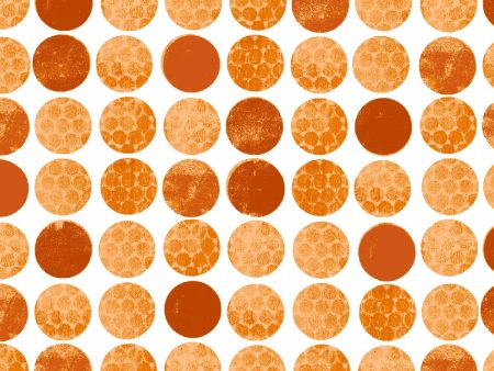 Smarty Cats by Maria Carluccio Dots Orange Geometric Fabric by the yard Fashion