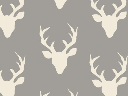 Hello Bear Buck Forest Mist Deer Reindeer Woodland Fabric by the yard Fashion