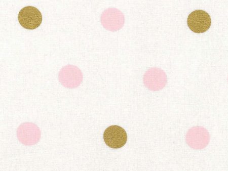 Large Metallic Dot Pink Gold Geometric Fabric by the yard Discount