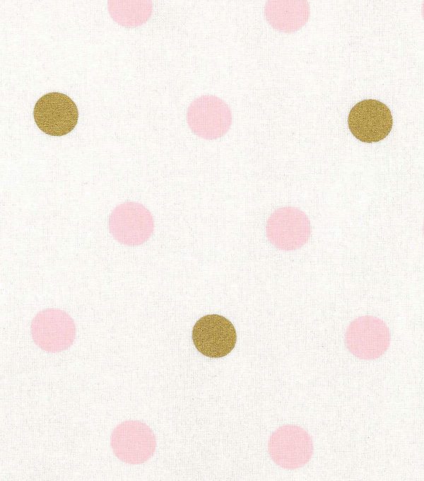 Large Metallic Dot Pink Gold Geometric Fabric by the yard Discount