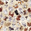 Tossed Doggies Bone Puppy Dogs Animals Fabric by the yard Fashion