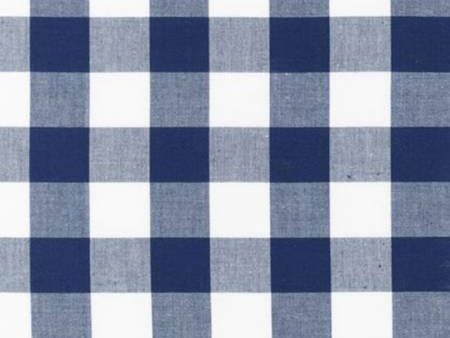 Carolina Gingham 1 inch Navy Check Plaid Fabric by the yard Fashion