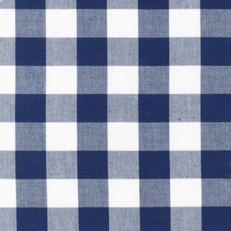 Carolina Gingham 1 inch Navy Check Plaid Fabric by the yard Fashion