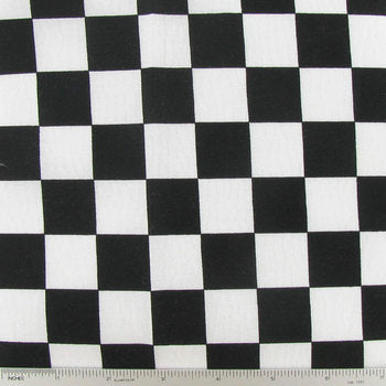 Check Plaid Gingham 1 inch Black White Fabric by the yard on Sale