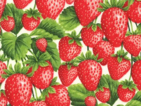 Picked Strawberries Floral Berry Fabric by the yard Hot on Sale