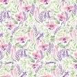 Green Purple Floral Flowers Fabric by the yard Hot on Sale