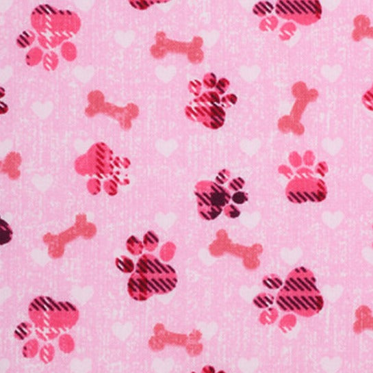 Pink Dog Paw Puppy Animals Fabric by the yard Hot on Sale