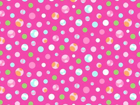 Girly o Saurus by Laura Berringer Bubble Dots Pink Fabric by the yard For Sale