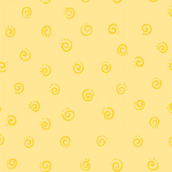 Squiggle Swirl Yellow Fabric by the yard Supply