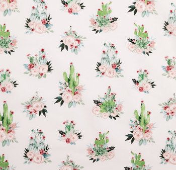 Cactus Bouquet Floral Roses Fabric by the yard Fashion