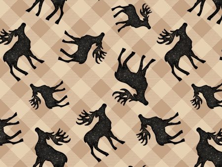 Plaid For The Holidays Deer Reindeer Buck Woodland Buffalo Check Fabric by the yard Discount