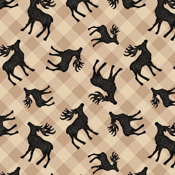 Plaid For The Holidays Deer Reindeer Buck Woodland Buffalo Check Fabric by the yard Discount