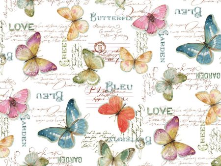 Rainbow Seeds Butterflies Floral Butterfly Fabric by the yard on Sale