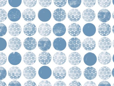 Smarty Cats by Maria Carluccio Dots Blue Geometric Fabric by the yard For Cheap