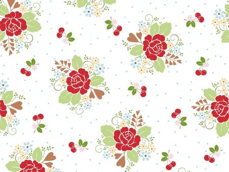 Sew Cherry 2 by Lori Holt Floral Daisy Roses Fabric by the yard Supply