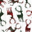 Holiday Deer Reindeer Buck Woodland on White Fabric by the yard Sale