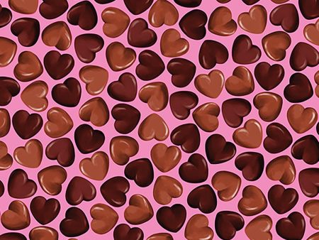 Oh Fudge Valentine Chocolate Hearts Candies Fabric by the yard Supply