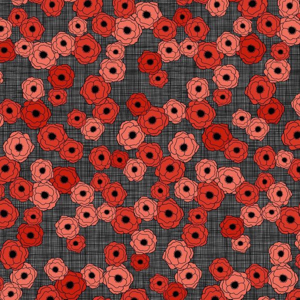 Poppy Floral Stacked Poppies Fabric by the yard Fashion