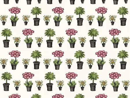 Salon Fleur Floral Hortensia Pot Fabric by the yard Discount