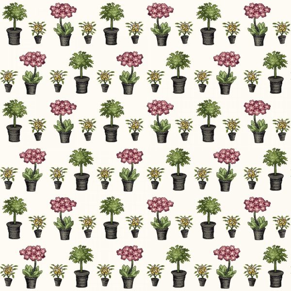 Salon Fleur Floral Hortensia Pot Fabric by the yard Discount