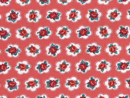 BC PO Ditsy Floral Red Roses Fabric by the yard Online Hot Sale