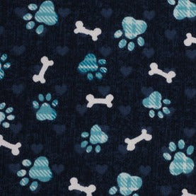 Blue Dog Paw Puppy Animals Fabric by the yard Fashion