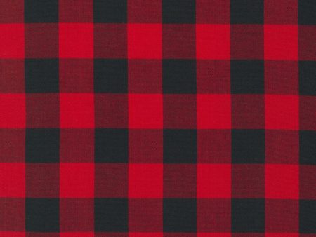 Carolina Gingham 1 inch Scarlet Buffalo Check Plaid Fabric by the yard For Discount