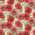 Poppy Floral Poppies Alone Cream Fabric by the yard Cheap