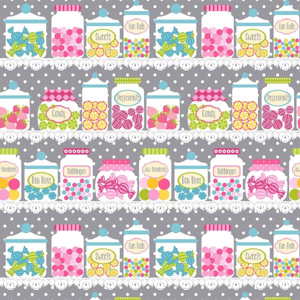 Cupcake Café by Laura Stone Candy Jar Floral Berry Fabric by the yard Cheap